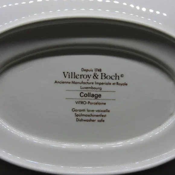 Villeroy & Boch VITRO-Porcelain Attached Gravy Dish Underplate Collage Pattern - Picture 8 of 10
